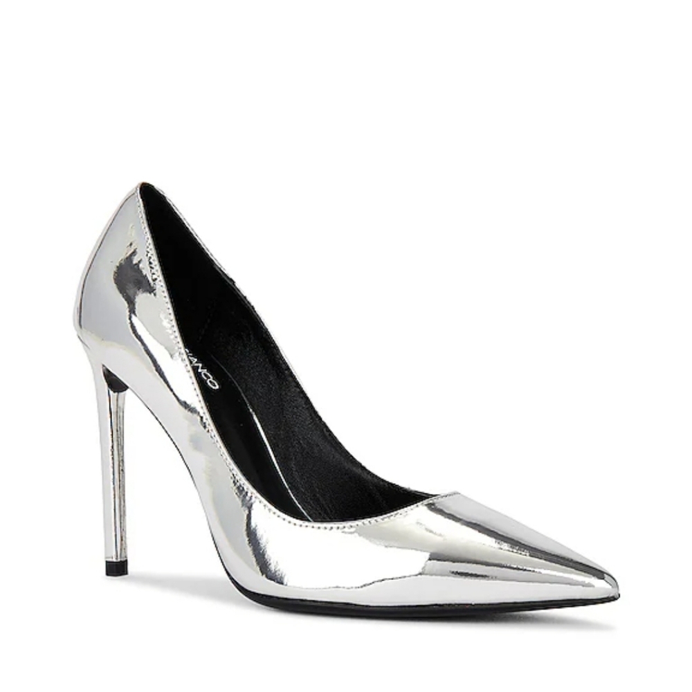 Toni Bianco Anja Metallic Silver Stiletto Heel Pumps Size 8.5 - Picture 2 of 15